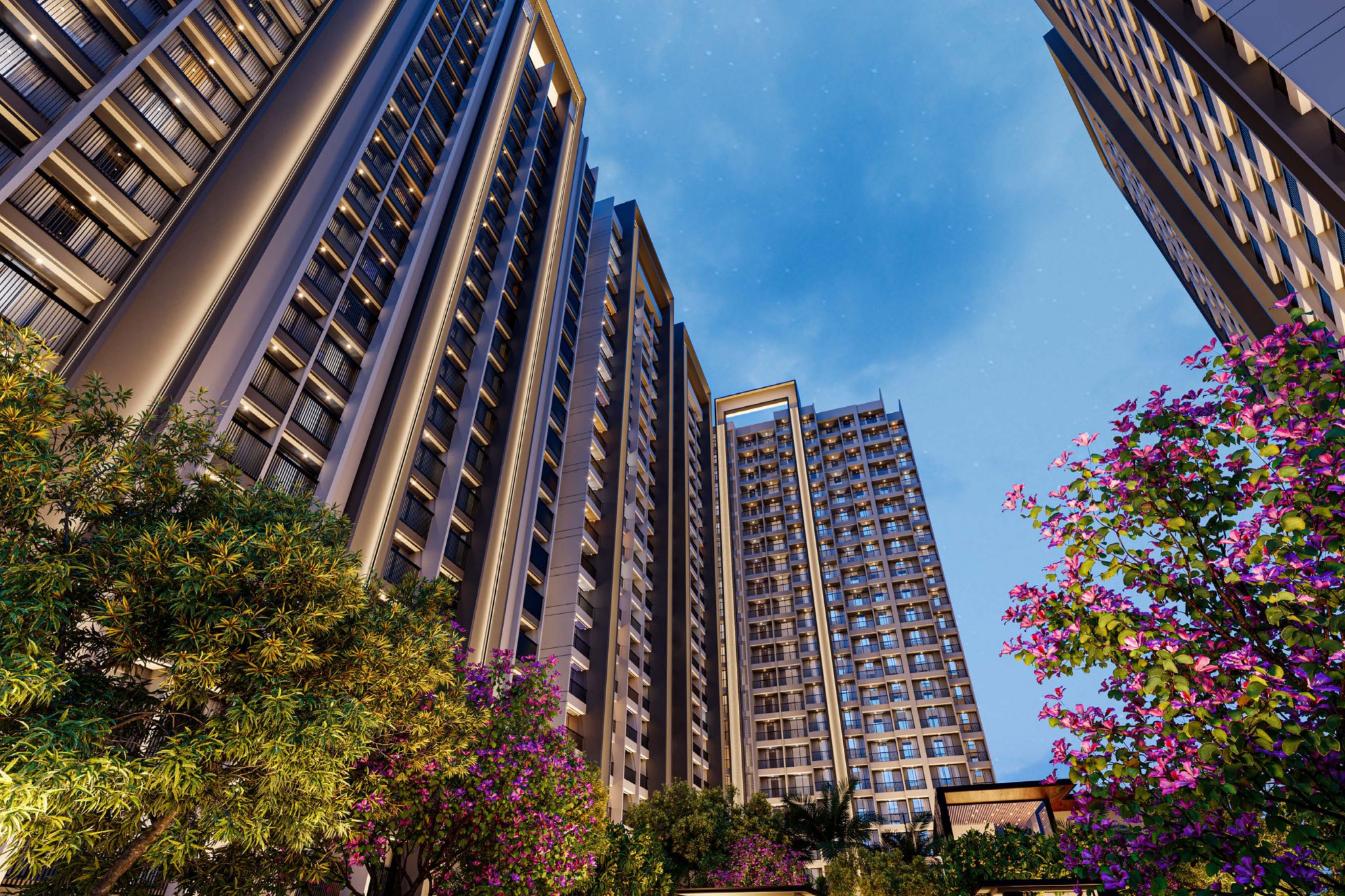 The Aura courtyard — project brochure visualisation