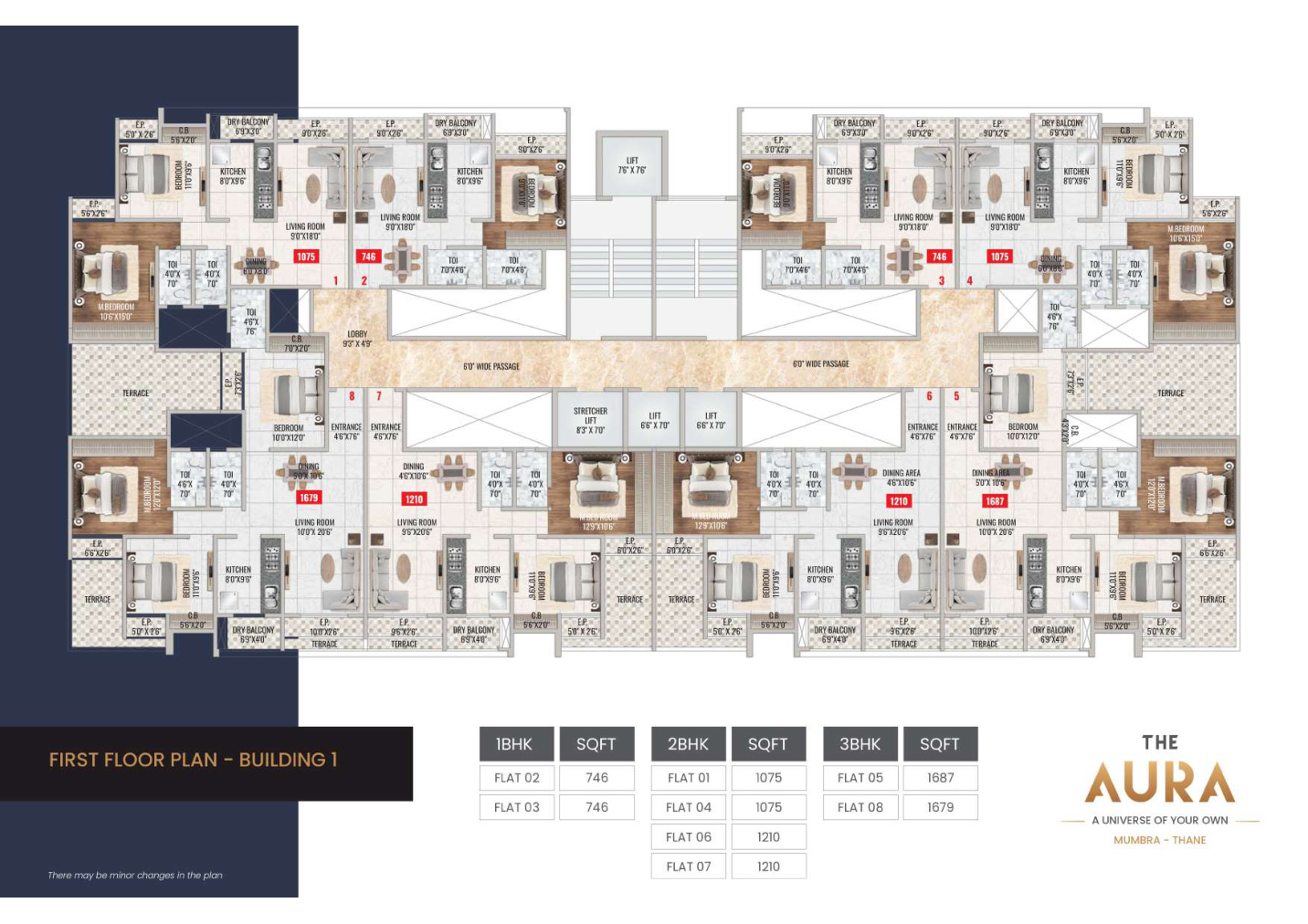 Sample floor plan from The Aura brochure